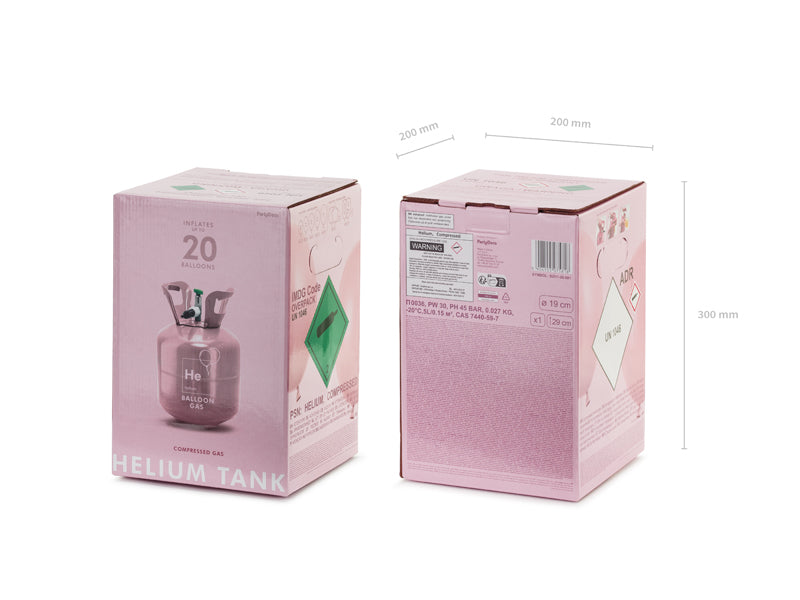 Flasche mit Helium, Hellrosa, max 20 Ballons