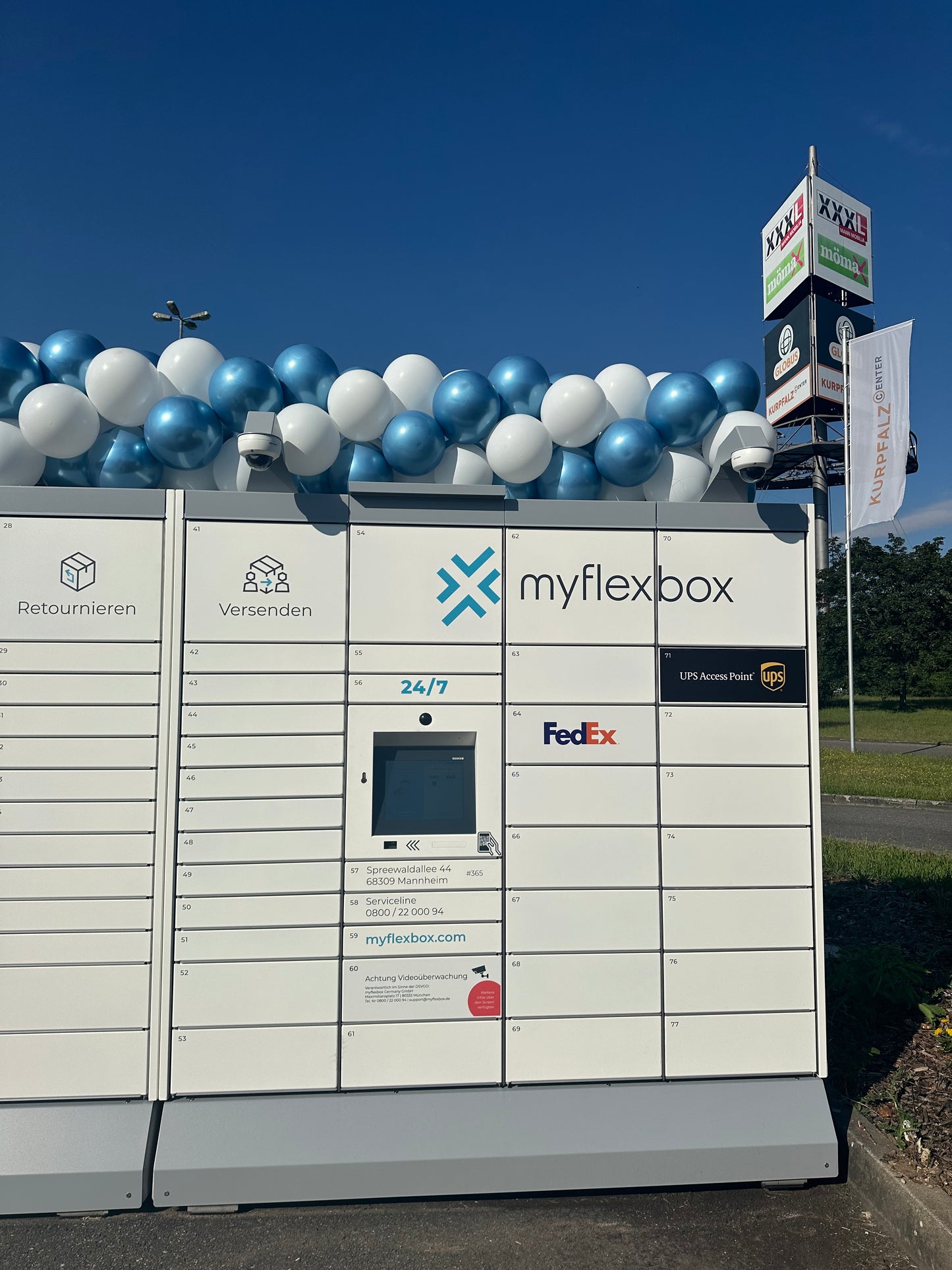 Ballon Deko - Snackautomat, Getränkeautomat, Packstation