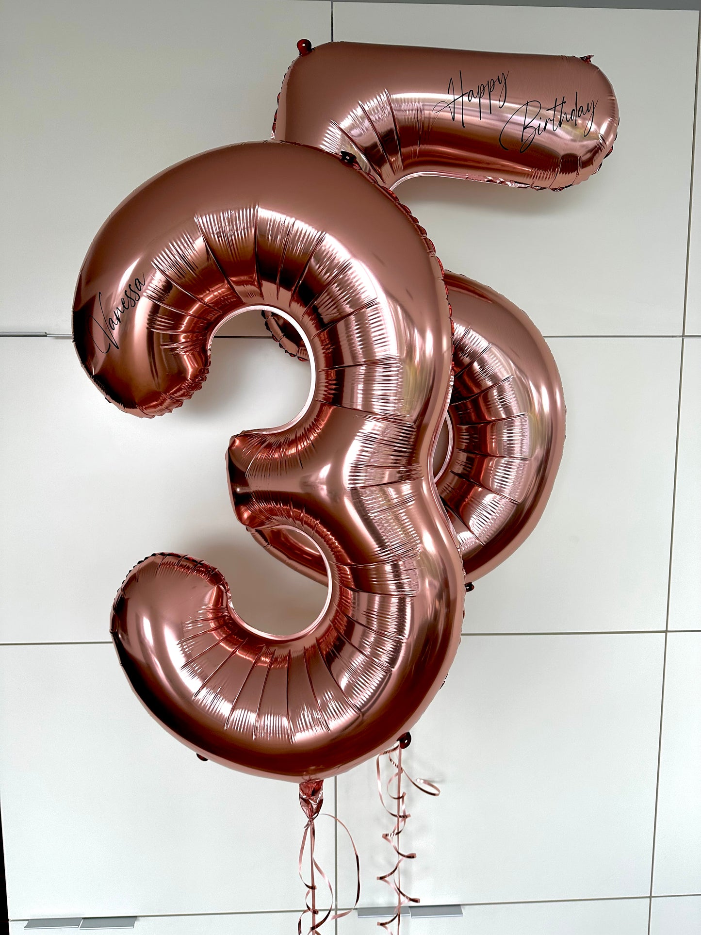 Helium Ballon - Zahlen „Happy Birthday + Namen“