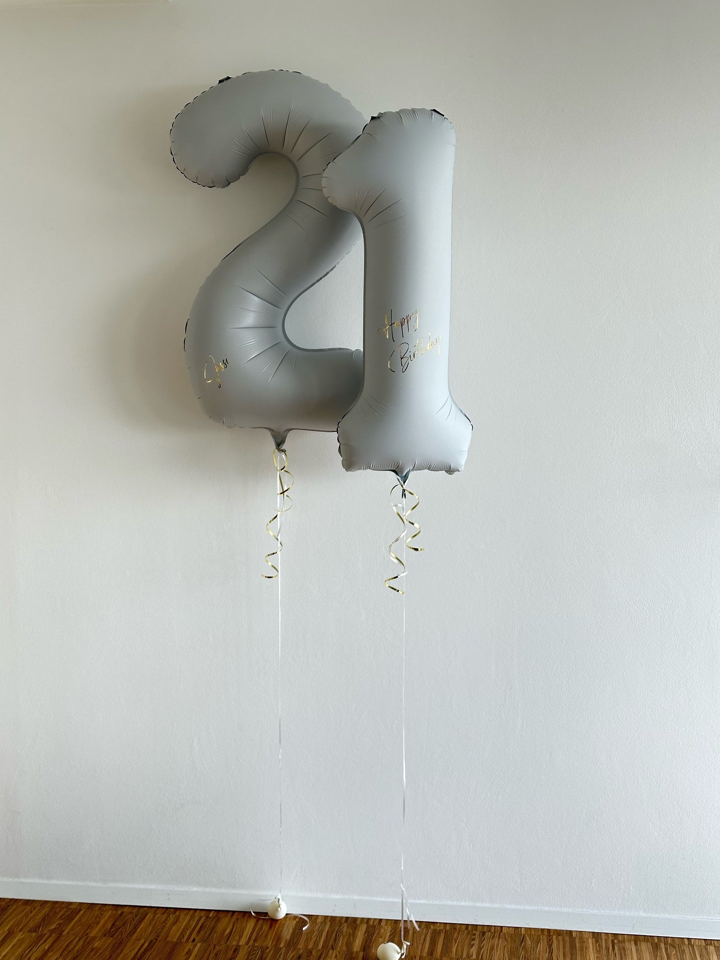 Helium Ballon - Zahlen „Happy Birthday + Namen“