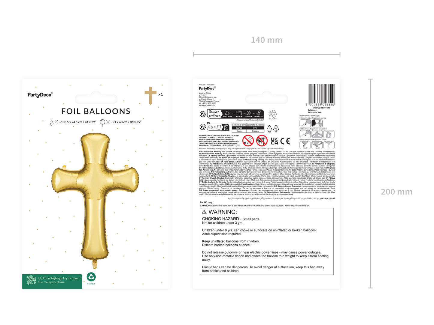 Helium Ballon - Kreuz