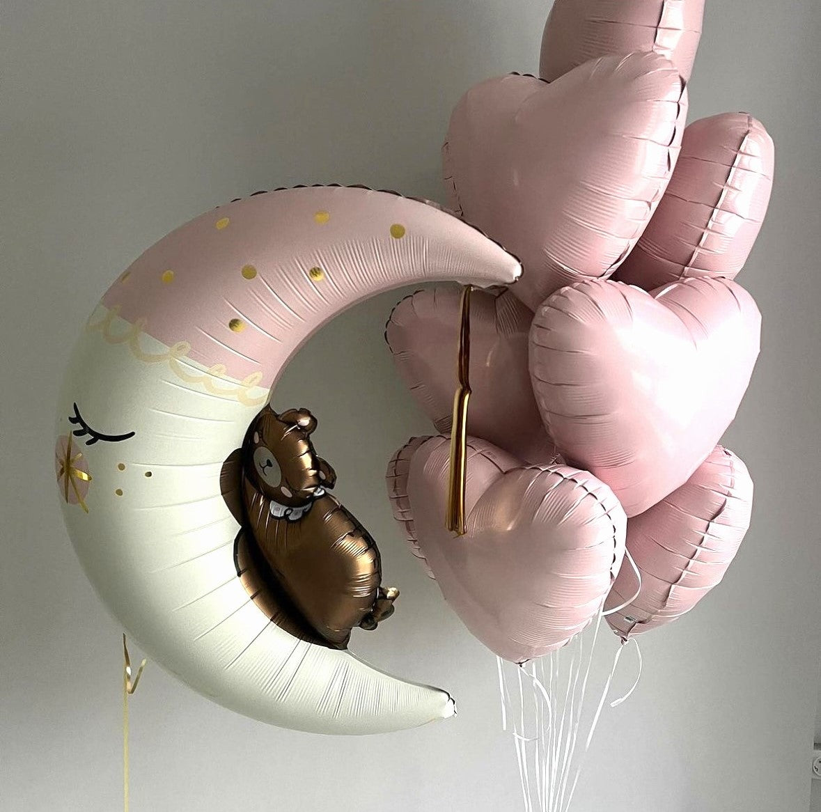 Ballon Bouquet - Teddybär auf dem Mond!