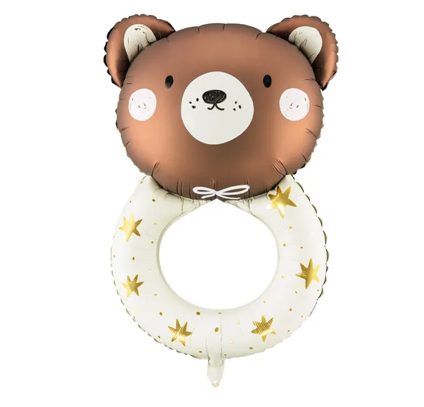 Folienballon Teddybär Rassel