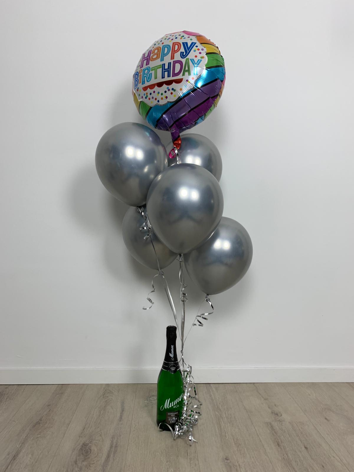 Happy Birthday Ballon + Sekt