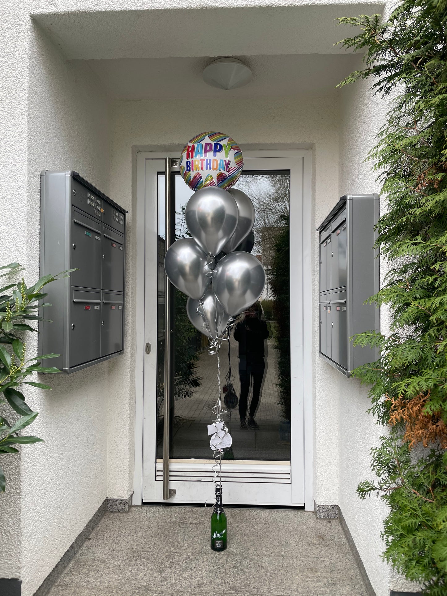 Happy Birthday Ballon für Ihn + Sekt