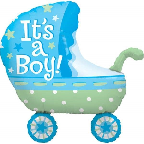 Kinderwagen Boy Blau Ballon Helium