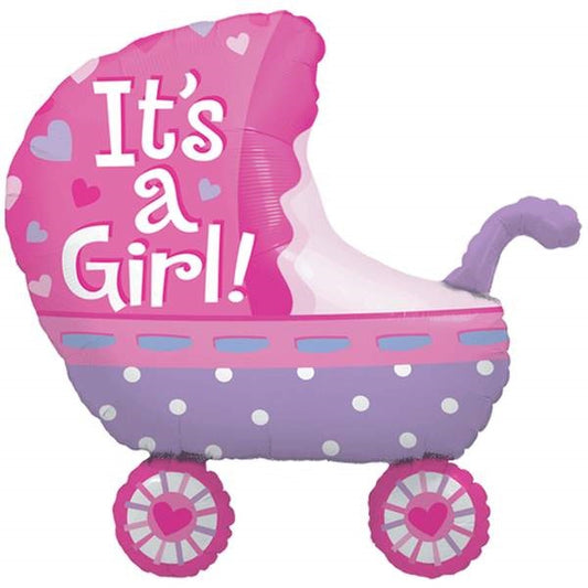 Kinderwagen Girl Rosa Ballon Helium