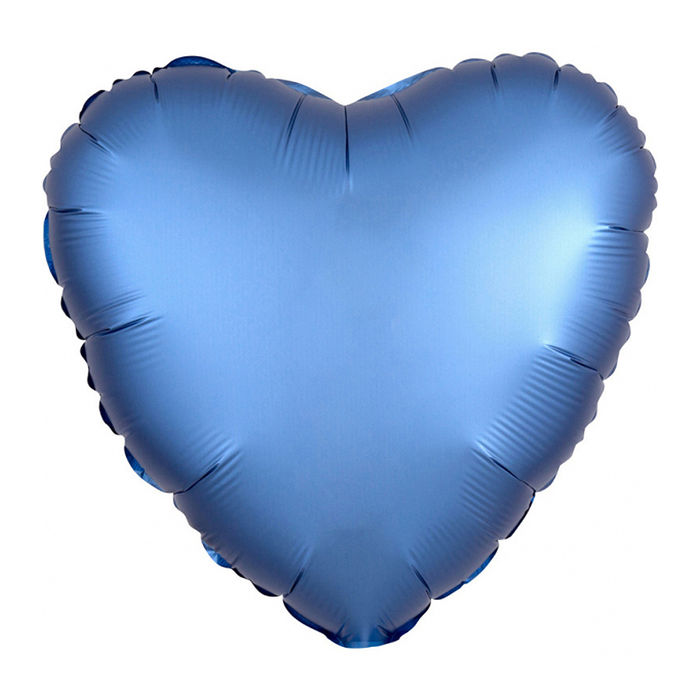 Helium Ballon Herz Satin Blau