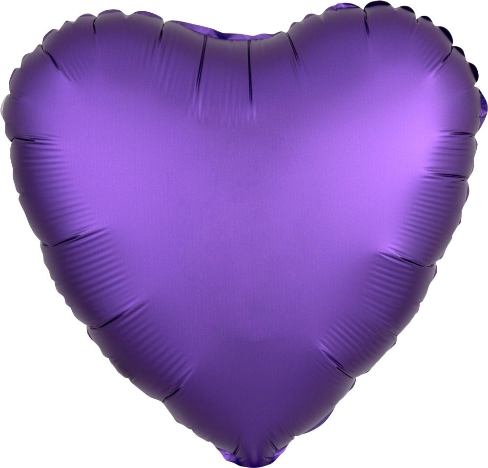 Helium Ballon Herz Satin Lila