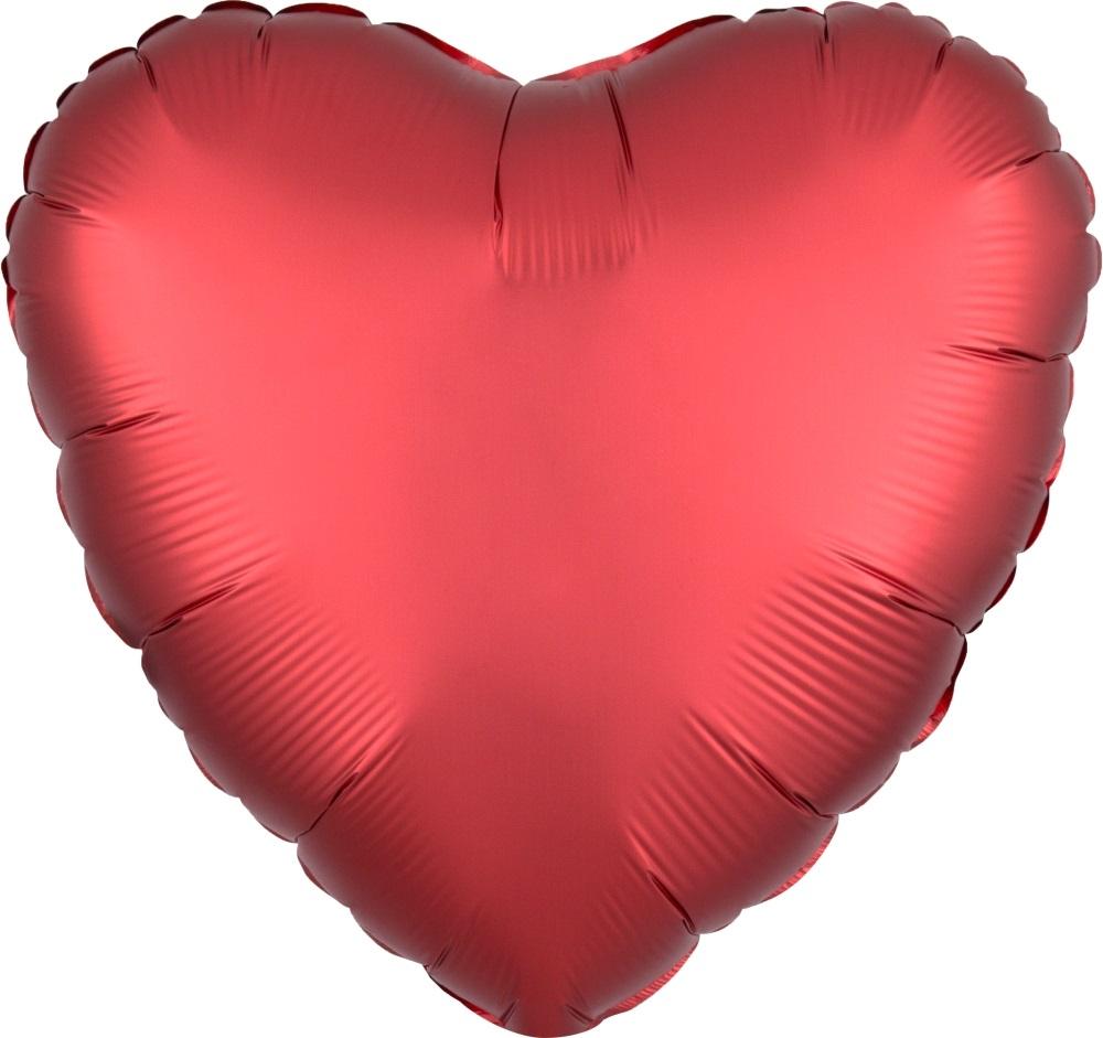 Helium Ballon Herz Satin Rot