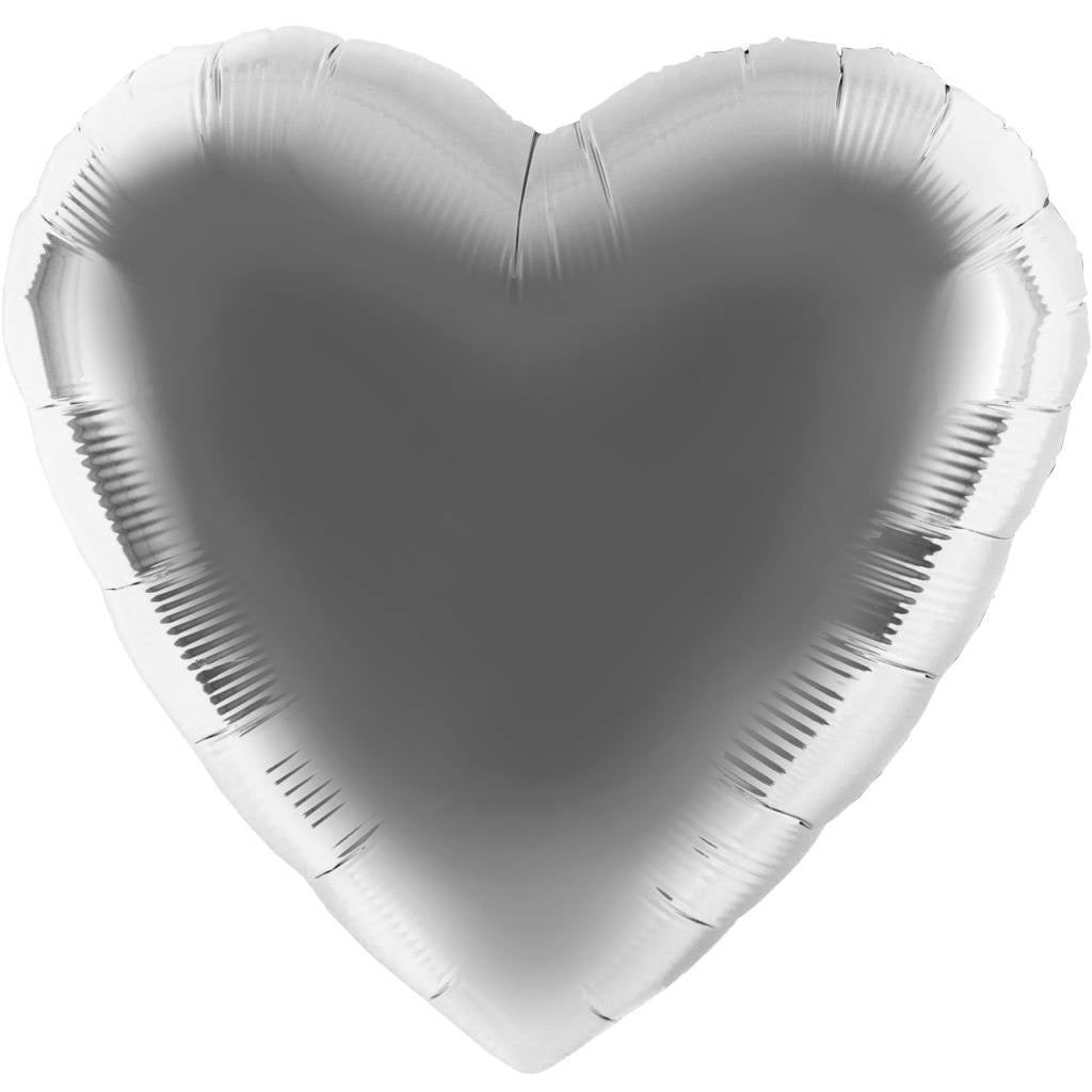 Helium Ballon Herz Silber