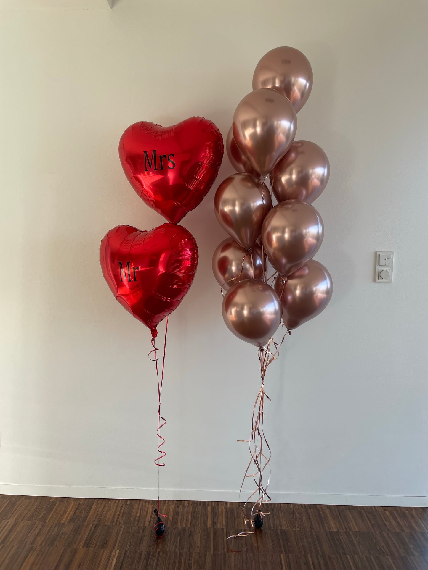 Ballon Bouquet personalisiert- Mr/ Mrs "Nachname" Wedding Set
