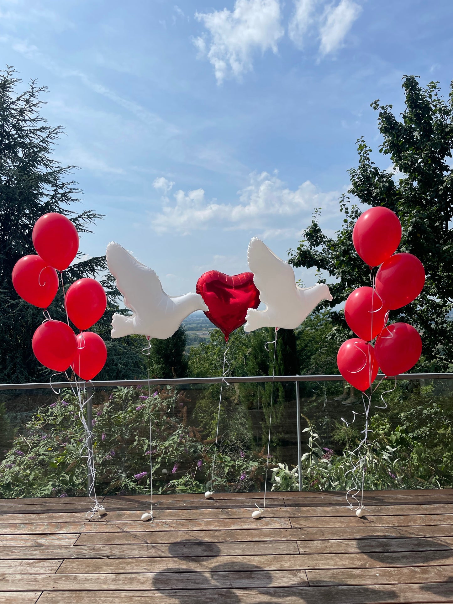 Helium Ballon - Weiße Tauben Set