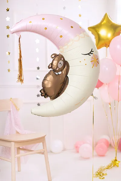 Folienballon Teddybär auf dem Mond