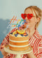 Acryl-Kuchentopper ''Happy Birthday'', matten Multicolor, 16.5 cm