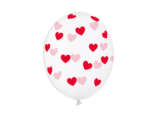 Helium-Latexballon – Herzen, Crystal Clear