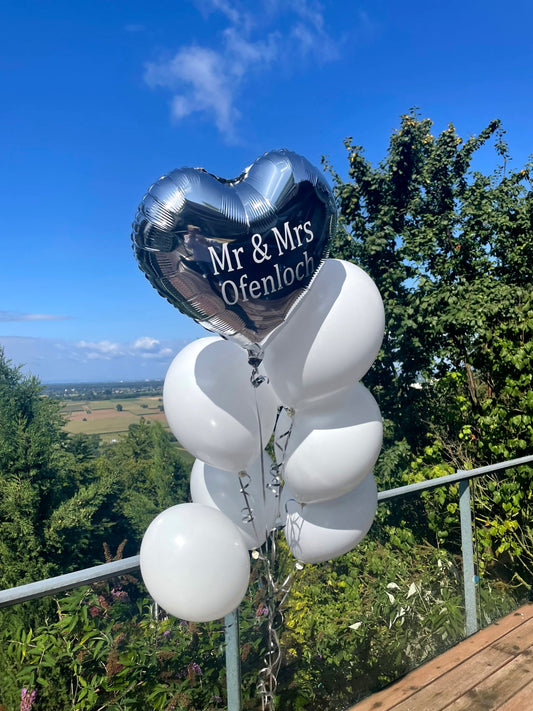 Ballon Bouquet personalisiert - Mr & Mrs "Nachname"