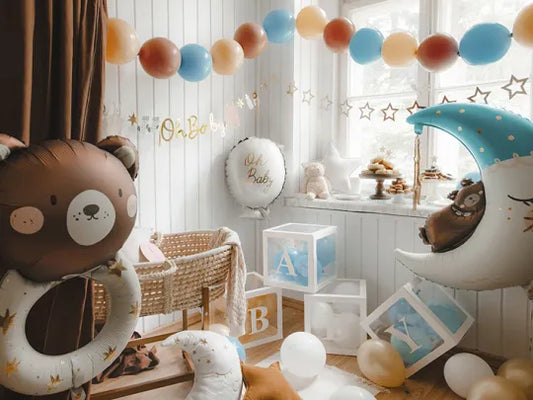 Folienballon Teddybär auf dem Mond