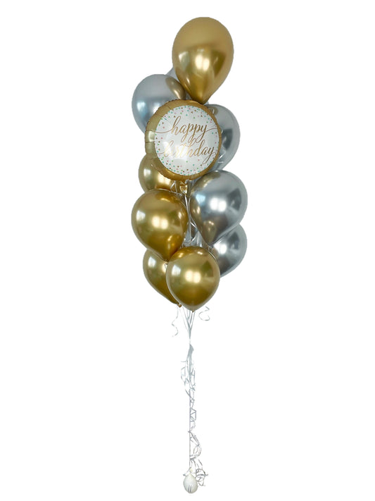 Ballon Bouquet - Silver Gold Birthday