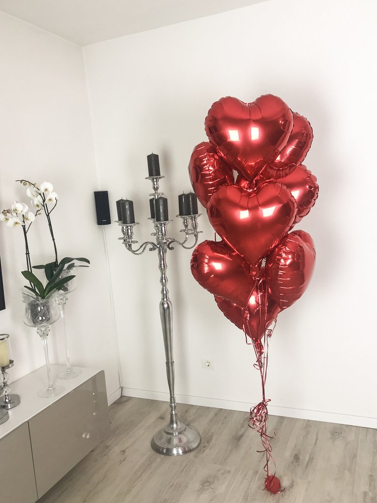 Helium Ballon Bouquet Herz Red Love