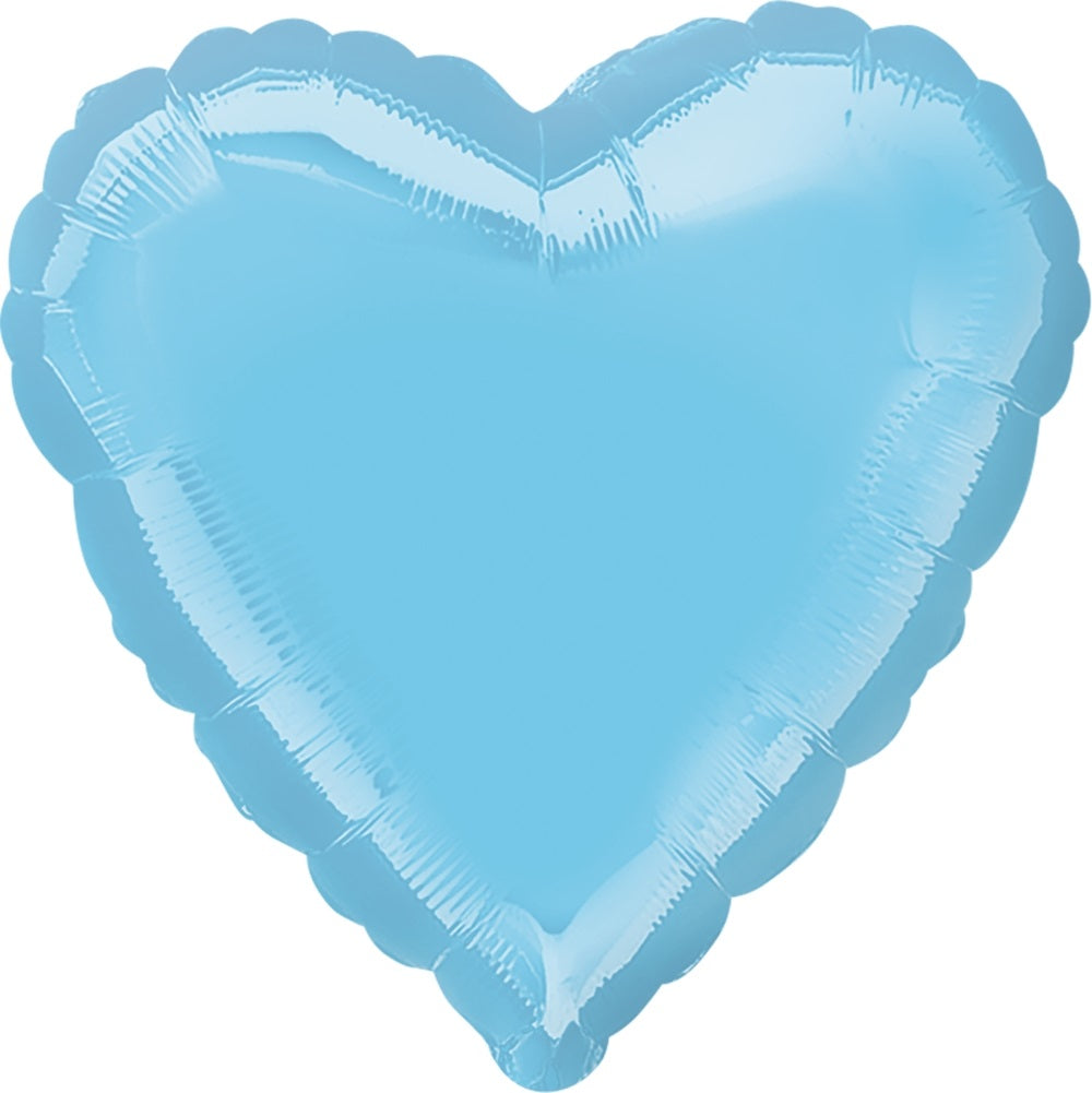 Helium Ballon Herz BabyBlau Blau