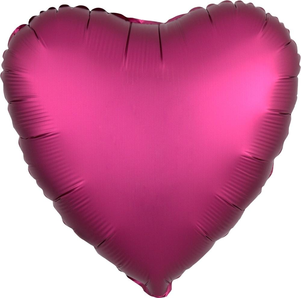 Helium Ballon Herz Satin Burgund Pink Rosa