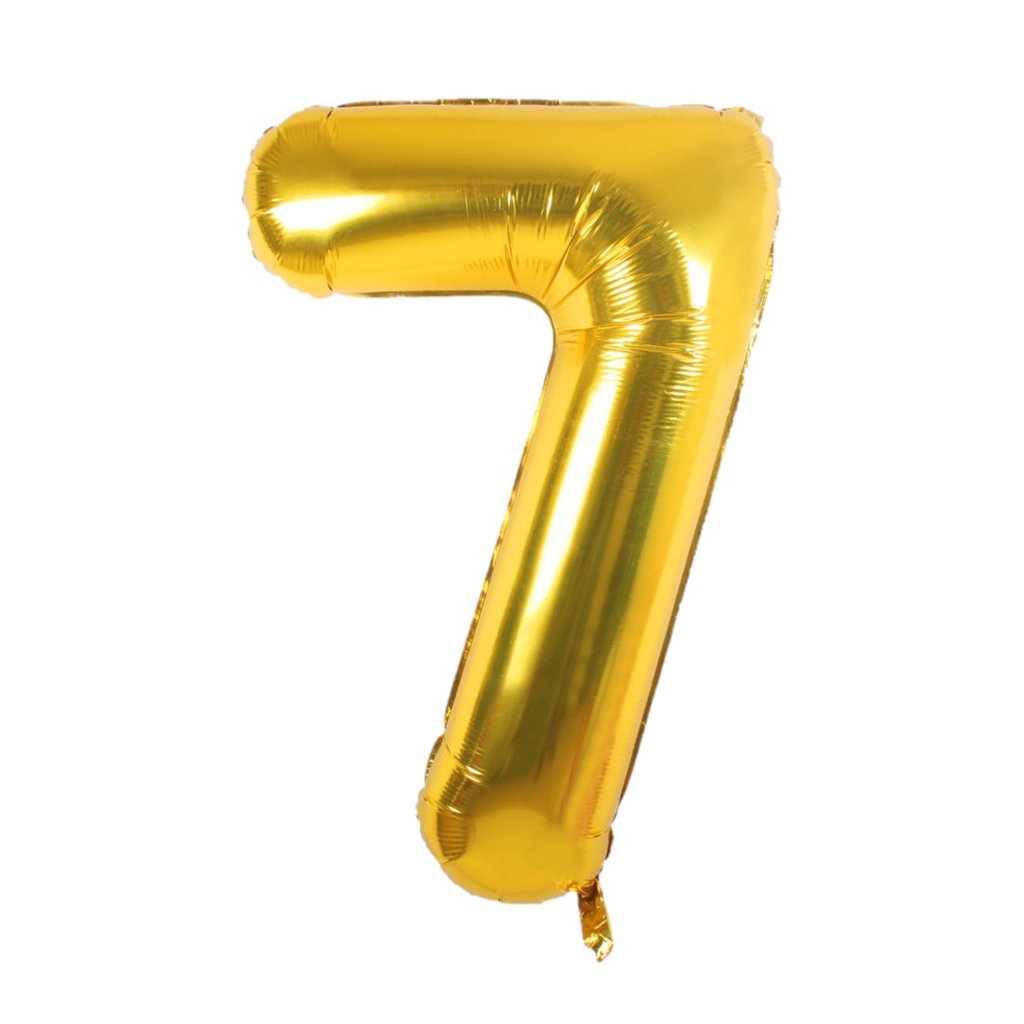 Helium Ballon Zahl 7 Geburtstag Gold