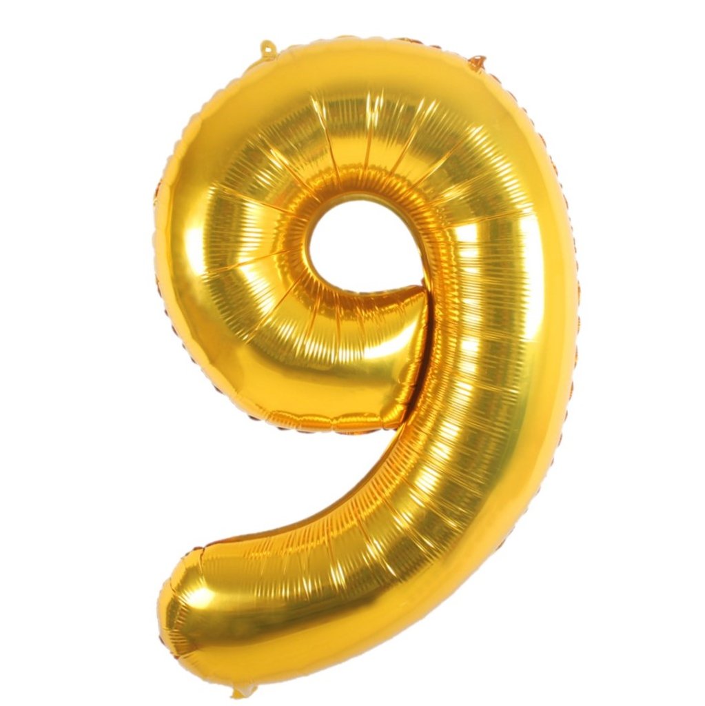 Helium Ballon Zahl 9 Geburtstag Gold