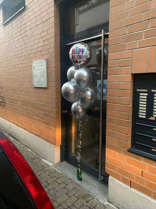 Happy Birthday Ballon für Ihn + Sekt