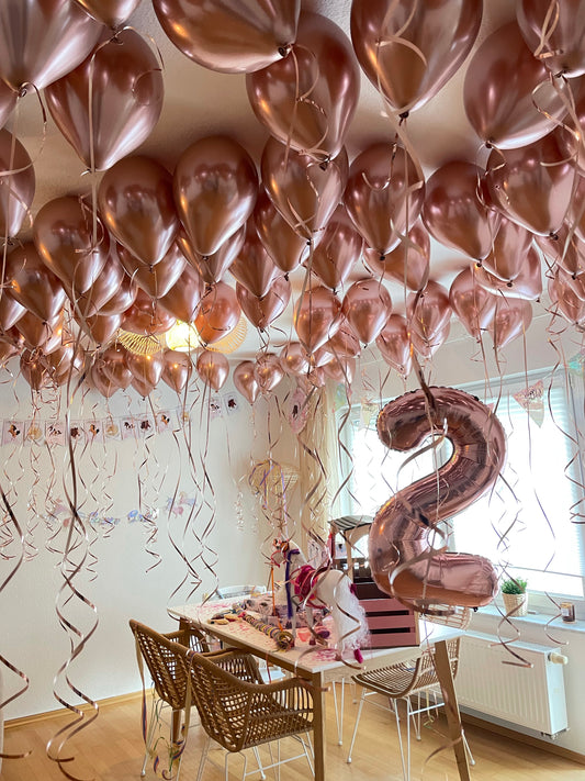 Deckenballon Set - 90 Ballons & Zahl