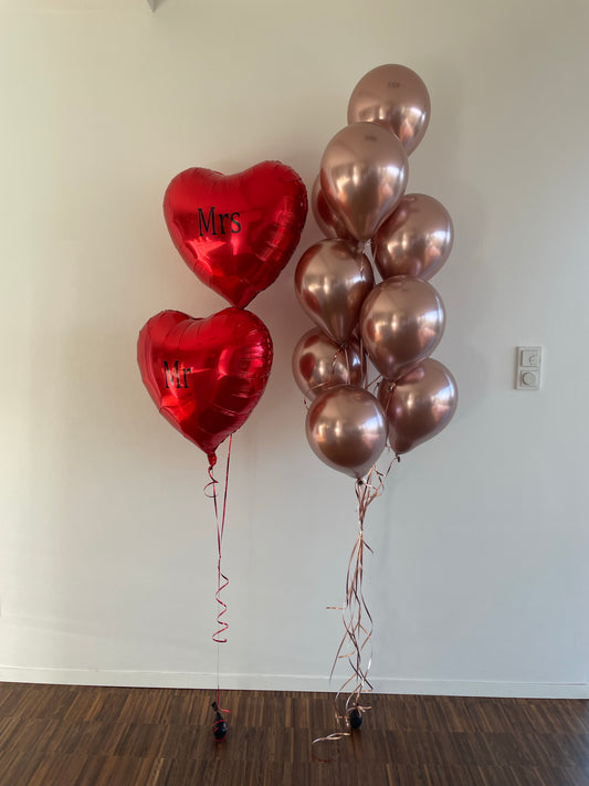Ballon Bouquet personalisiert- Mr/ Mrs "Nachname" Wedding Set